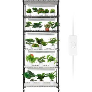 Estante de Cultivo de 6 Niveles, Grande y Alto, 192W, 5000K, Espectro Completo, para Plantas de Interior, con Luz de Cultivo LED, 100% Iluminación Natural - Product Image 1