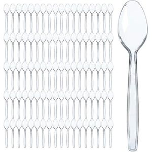 Prestree 300 Cucchiai di Plastica Monouso Resistenti da 6 Pollici, Set di Posate Trasparenti, Utensili Durevoli per Ordini all'Ingrosso - Product Image 1