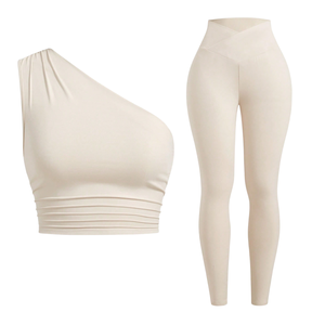 Ensemble de yoga OEM en nylon élasthanne haute élasticité, anti-transparence, respirant, sensation seconde peau, tenue de sport 2 pièces : soutien-gorge de sport et legging - Product Image 3
