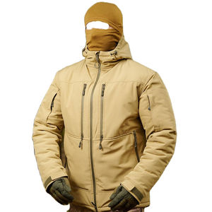 Veste tactique à capuche unisexe décontractée pour l'extérieur, imperméable, respirante, coupe-vent, anti-déchirure, camouflage géométrique en sherpa - Product Image 3