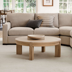 Mesa de Centro Redonda Premium de Madera de Teca Sólida, Estilo Minimalista Japonés-Escandinavo para Sala de Estar - Product Image 6