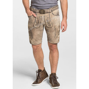 Shorts Lederhosen traditionnels bavarois pour hommes en cuir suédé respirant, style Oktoberfest allemand 2026, OEM - Product Image 2
