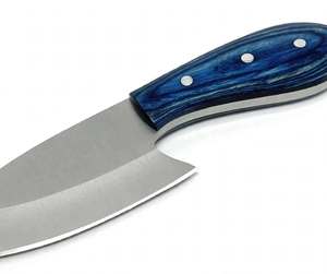Custom Handmade Steel <b>Craft</b> Edge <b>Tool</b> with Full Tang Blue Pakkawood Scales Fixed Blade Outdoor Utility <b>Tool</b> - Product Image 4