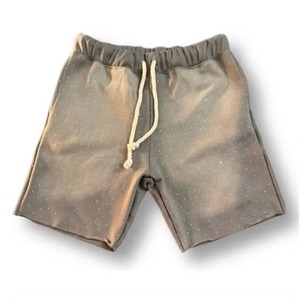 Custom <b>Women</b> Summer Acid Wash French Terry Cotton <b>Jogger</b> Sweat Shorts Distressed Embroidery Rhinestone <b>Baggy</b> Straight - Product Image 1
