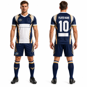 Uniforme de Fútbol al por Mayor, Malla de Poliéster de Alta Densidad, Ventilación, Control del Sudor, Tela Ligera para Rendimiento Atlético - Product Image 1
