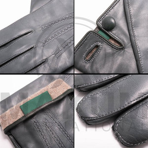 Gants d'hiver en cuir véritable fantaisie pour la conduite, compatibles écran tactile, en cuir de vachette et peau de mouton, unisexe, pour l'extérieur et les fêtes - Product Image 4