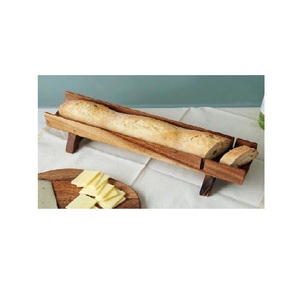 Bandeja de Servir de Madera Natural Rústica Hecha a Mano con Asas para Desayuno, Café, Té, Comida, Bocadillos, Hogar, Restaurante - Product Image 1