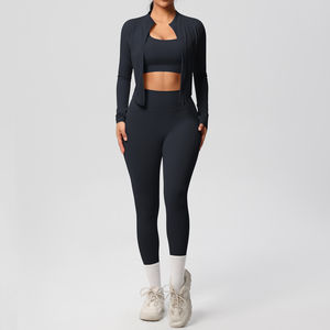 Ensemble de vêtements de sport actifs à séchage rapide, ensemble de yoga et de sport pour femmes, 3 pièces, coupe ajustée - Product Image 4