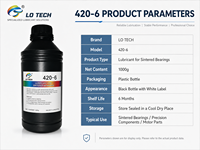 Huile lubrifiante pour roulements frittés LOTECH 420-6 pour moteurs électriques, bagues, composants de précision, machines industrielles