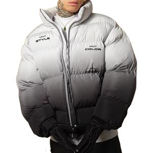 Veste matelassée d'hiver pour homme sur mesure, toile en polyester, coupe-vent, respirante, col montant, logo frontal, meilleur prix en ligne - Product Image 2