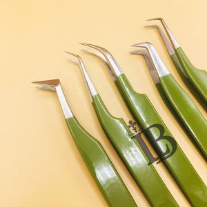 Pinces de haute qualité pour extensions de cils, pinces pour cils en vison, pinces FAN, manche lisse, logo sur les cils, offre MOQ - Product Image 3