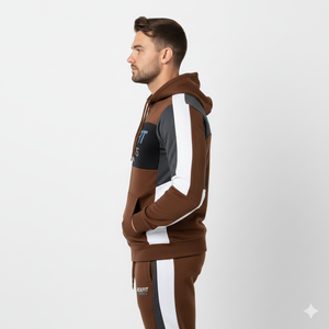 Survêtement coupe-vent en molleton de coton épais de haute qualité, personnalisé avec logo brodé et bandes réfléchissantes, grandes tailles, ensemble hiver OEM - Product Image 4