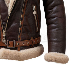 Abrigo de Cuero Genuino para Hombre, Venta al por Mayor, Ropa de Invierno Premium, Moda Motociclista, Mejor Precio de Fabricante - Product Image 6
