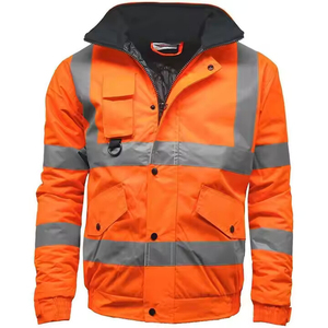 Veste de sécurité réfléchissante à haute visibilité, à capuche, en toile imperméable et respirante pour hommes, avec logo avant pour la vision nocturne - Product Image 6