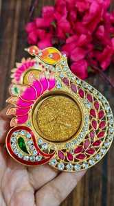 Soportes de luz de té florales hechos a mano multicolor, regalo de San Valentín, Diyas decorativas para decoración del hogar y celebraciones de Diwali - Product Image 3