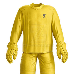 Uniforme de Hockey sobre Hielo Amarillo para Hombre, Conjunto de Poliéster Transpirable, Ropa Deportiva de Equipo, Talla Adulto, Nueva Llegada, Impresión por Transferencia de Calor de Alta Calidad - Product Image 4