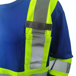 เสื้อทำงานสะท้อนแสงแบบ Hi Vis สำหรับงานก่อสร้าง เสื้อเชิ้ตแขนยาวสะท้อนแสงความปลอดภัยสูง คอกลม - Product Image 5