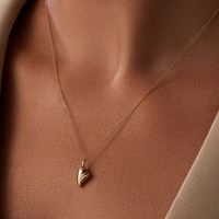 AN081 Cadeaux de la Saint-Valentin, collier avec pendentif en forme de cœur brillant en argent sterling 925 pour femmes, bijoux fins