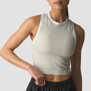 Camiseta sin mangas acolchada para mujer con sujetador incorporado, estilo crop, para fitness, entrenamiento, actividades al aire libre y running. - Product Image 5