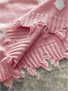 Pink Knitted Sleeveless Crop <b>Top</b> With White Cross Print <b>Fringe</b> Detail Gothic Style Oversized Pullover Unisex Autumn Wear - Product Image 5