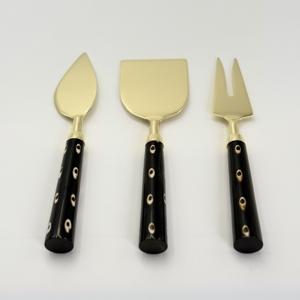 Ensemble de couteaux à beurre avec manche en résine unique et lames en acier inoxydable, ensemble de trois ustensiles de cuisine avec lames tranchantes compatibles lave-vaisselle - Product Image 6