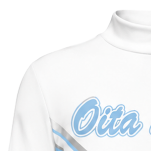 Maillot de cheerleading sublimé bleu clair et blanc à manches longues – Tenue de sport athlétique pour l'entraînement, la pratique et la compétition - Product Image 5