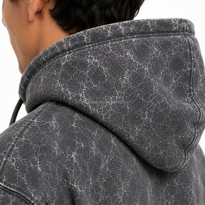OEM Oversized Acid Wash Pullover Hoodie Cotton Fleece 400 GSM Winter Vintage Drop Shoulder Acid Wash Hoodies Sweatshirt - Product Image 3
