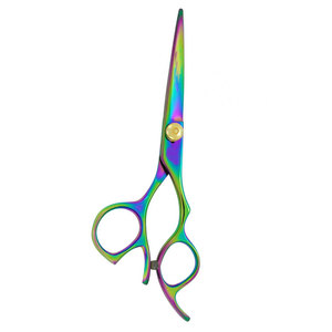 Ciseaux de coiffure professionnels multicolores avec vis de réglage dorée, ciseaux de coiffure haut de gamme en acier inoxydable pour salon - Product Image 3