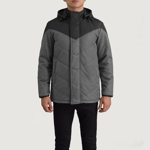DANISH IMPEX Doudoune grise à capuche pour homme, fermeture éclair, coupe-vent, manteau d'hiver décontracté, coupe régulière, réversible, respirant, haute performance - Product Image 6