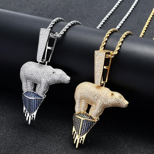 Colgante de Moissanita Hip Hop Iced Out para Hombre, Collar Bling de Rapper, Joyería de Declaración, Regalo para Él - Product Image 1