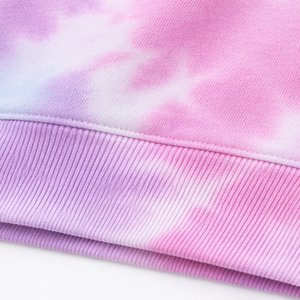 Sweat-shirt plissé tie-dye confortable en mélange de coton à col rond, fabricant de vêtements OEM, mode, confort, streetwear - Product Image 5