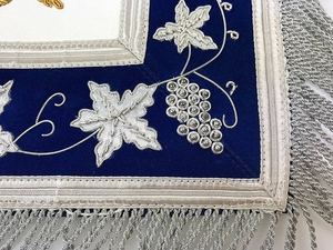 Premium Blue Masonic Apron with Elegant Embroidery Freemason Lodge Regalia Adjustable Waist Belt - Product Image 2