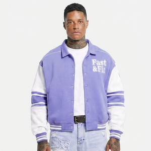 Custom Logo Breathable Custom Casual Baseball College Jacket for Men Windproof & Breathable <b>Black</b> Embroidery Winter Jacket - Product Image 1