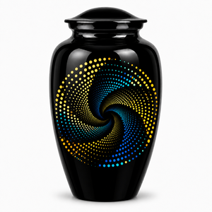 Luxury Modern Spiral <b>Dot</b> Picture <b>Sticker</b> Cremation Urn for Human Ashes - Product Image 2