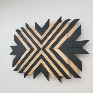 Modern Geometric Reclaimed Wood Handcrafted Hanging Wall Art Eco-friendly Birthday Decor for Living Room and Office - Product Image 1