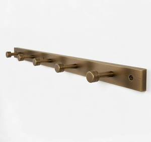 Antique Wall <b>Hooks</b> & <b>Rail</b> With 3 Holder Heavy Duty Brass Cloths hanger <b>Hook</b> Door & Wall Mount Hardware Accessories Factory Price - Product Image 2