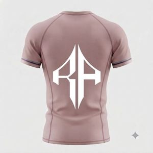 Camiseta de Compresión (Rash Guard) de Alta Calidad para Hombre, para MMA, con Logotipo Blanco, Manga Corta, Impresión por Sublimación, Secado Rápido, Spandex/Poliéster, Cuello Redondo - Product Image 3