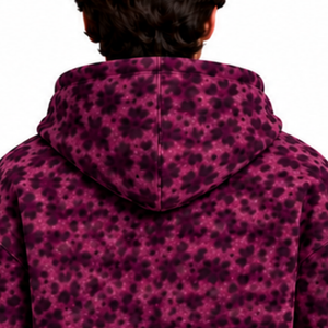 Plum <b>Leopard</b> <b>Print</b> <b>Hoodie</b> Oversized Pullover Streetwear Sweatshirt Heavyweight Fleece Drawstring Pocket Casual Fashion Top - Product Image 4