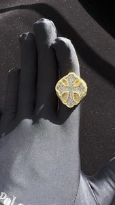 Anillo de lujo para hombre con cruz de diamantes en plata de ley 925, con piedras baguette, de larga duración y calidad, para boda o regalo. - Product Image 3