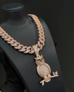 Rose Gold Plated 925 Silver Owl Pendant With Moissanite Stone HipHop Iced Out Two Tone Pendant Protection <b>Spirit</b> Bird Pendant - Product Image 2