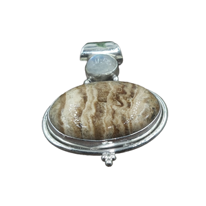 Colgante de Plata de Ley 925 con Jaspe y Piedra Lunar Arcoíris de Fuego Azul, Hecho a Mano, Gema Natural, Joyería Boho, Regalo - Product Image 1