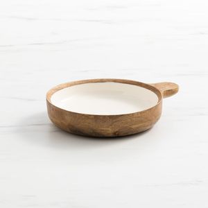 Bol en bois naturel fait main avec poignée, bol de service pour soupe, salade, collations, bol en bois avec poignée, bol de service en bois naturel - Product Image 2