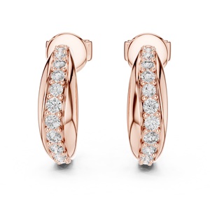 Pendientes de Aro Planos con Baño de Oro/Rosa/Plata y Gema de Moissanita, Plata de Ley 925, Hechos a Mano - Joyería al por Mayor - Product Image 3