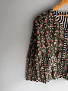 Veste en coton à imprimé floral pour femme, col en V, manches chauve-souris, style Prairie Chic, respirante, idéale pour l'été, cadeau pour elle - Product Image 5