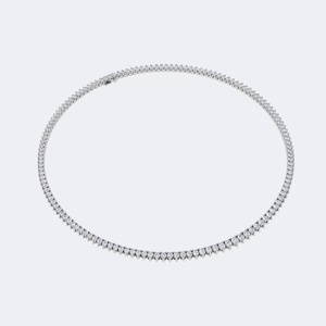 Collier de luxe en diamant de laboratoire rond brillant de 10,30 CTW en argent sterling 925, couleur EF, clarté VSVVS - Product Image 1