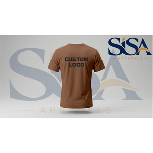 T-shirt personnalisé marron 100 % coton pour hommes, tailles XL et 2XL, vêtements de sport pour la gym, design vierge - Product Image 3