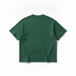 Camiseta de algodón verde de corte holgado para hombre, manga corta, cuello redondo, estilo casual, anti-bolitas, 180g, logo frontal - Product Image 4