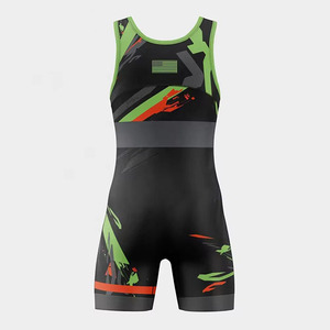 Top Selling OEM Service <b>Professional</b> Factory Customized Wrestling Singlets Breathable Quick Dry Lightweight Short Sleeve Front - Product Image 5