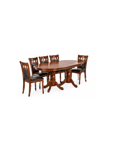 Traditional Oval Wooden <b>Dining</b> Table Set With <b>6</b> <b>Chairs</b> Extendable Design For Home <b>Dining</b> <b>Room</b> Furniture - Product Image 6