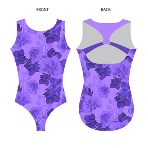 Justaucorps sans manches en polyester camouflage pour femme avec taille élastique, bleu et rouge, tenue de danse d'entraînement pour adulte pour la scène - Product Image 4
